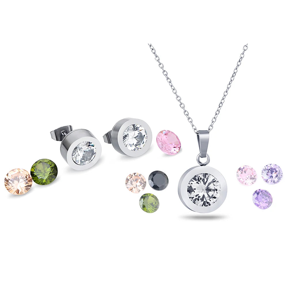 NEW Fashion Wedding Jewelry Set Necklace Full Shining Crystal Choker Necklace Earring For Women